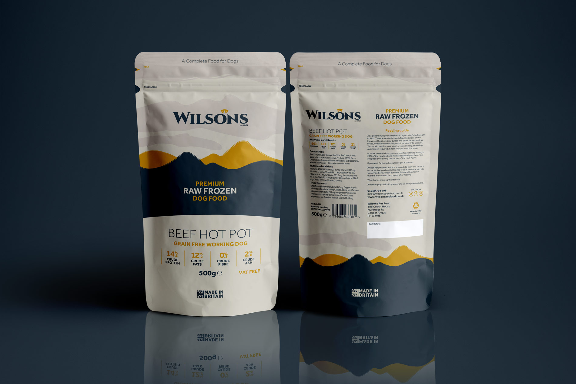 Branding & Packaging design for Wilsons Pet Foods, Scotland